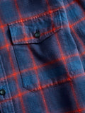 Dim Light Ombre Check Workshirt in Navy