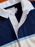 Border Stripe Rugby Shirt in Navy Natural