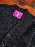 "Shaggy Bear" Wool Cardigan in Charcoal