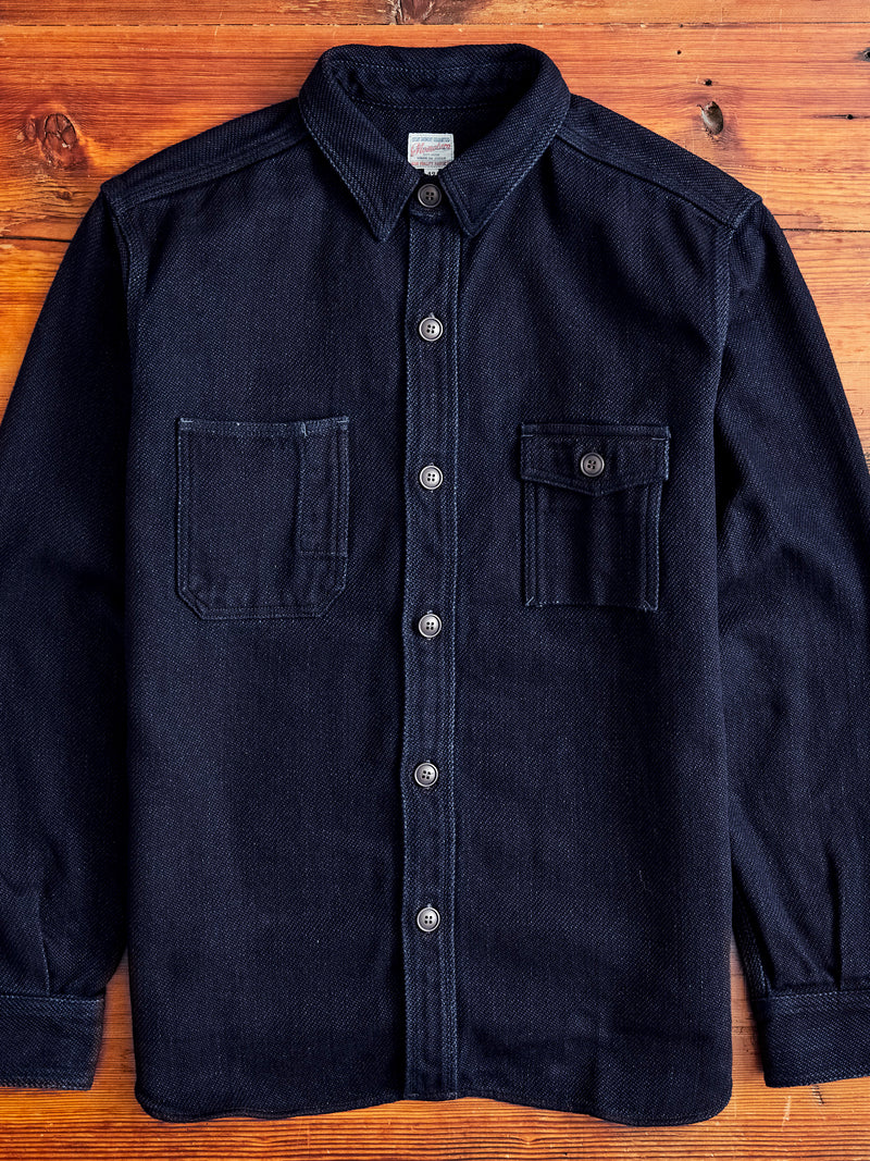 Heavy Dobby Sashiko Work Shirt in Indigo