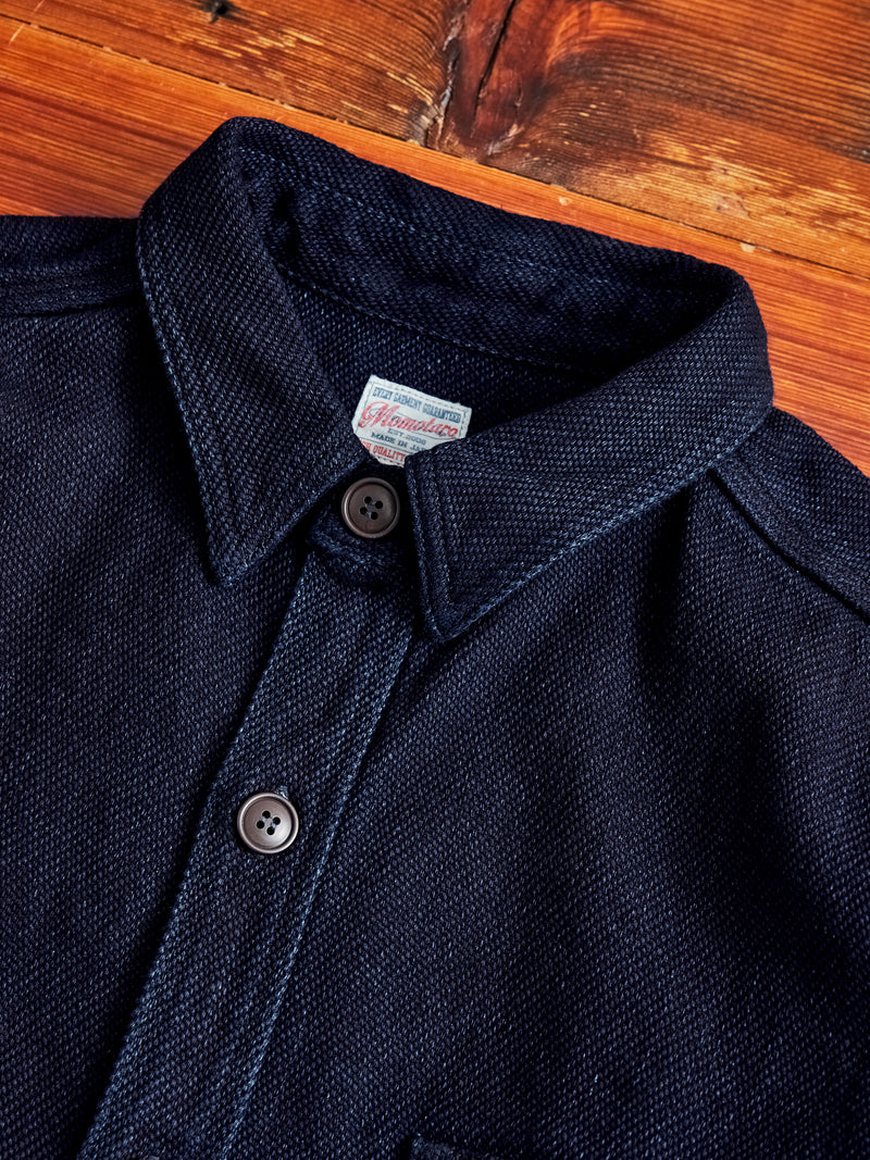 Heavy Dobby Sashiko Work Shirt in Indigo