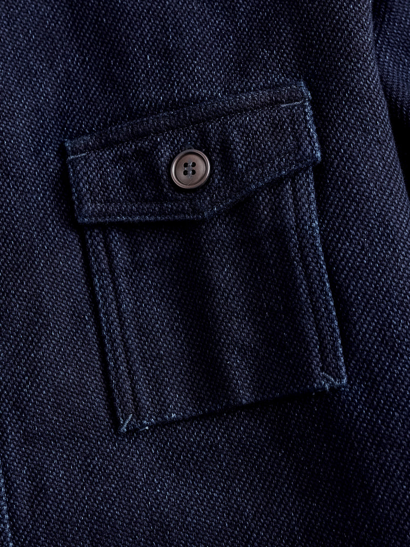 Heavy Dobby Sashiko Work Shirt in Indigo