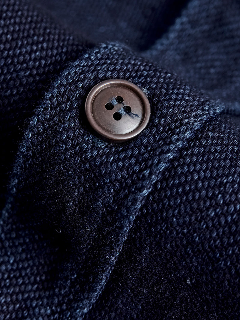 Heavy Dobby Sashiko Work Shirt in Indigo