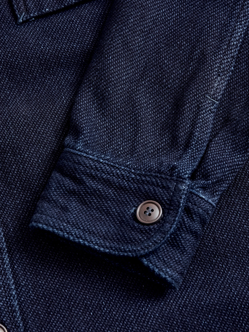 Heavy Dobby Sashiko Work Shirt in Indigo