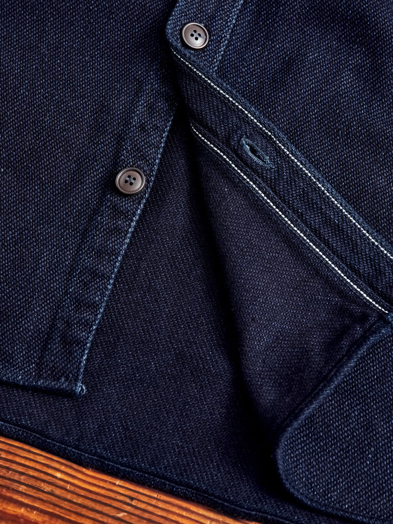 Heavy Dobby Sashiko Work Shirt in Indigo