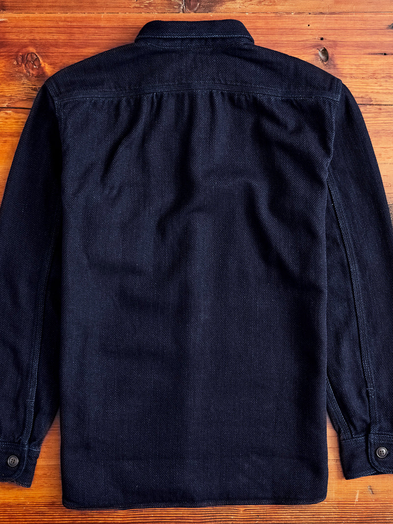 Heavy Dobby Sashiko Work Shirt in Indigo