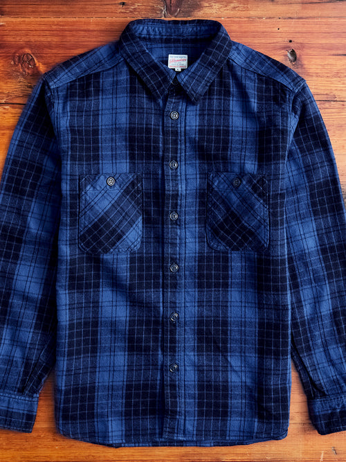 Original Twill Check Flannel Shirt in Indigo