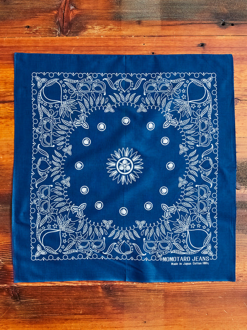 Peach Paisley Original Bandana in Blue