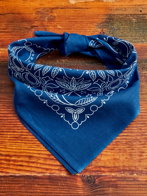Peach Paisley Original Bandana in Blue