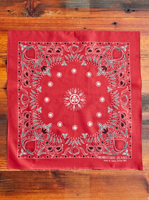 Peach Paisley Original Bandana in Red