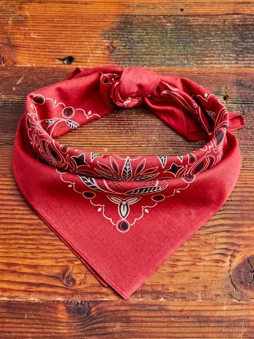 Peach Paisley Original Bandana in Red