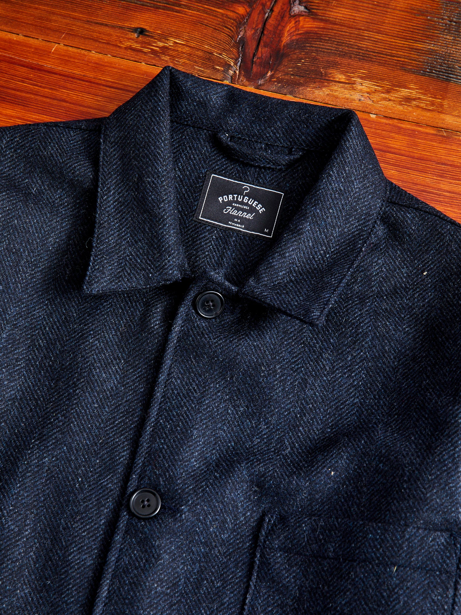 Labura Herringbone Wool Chore Coat in Navy – Blue Owl Workshop