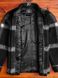Plaid Fleece Overshirt in Black