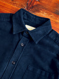 Moleskin Button-Up Shirt in Navy