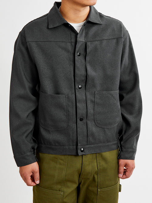 Poly Twill Gardeners Jacket in Charcoal
