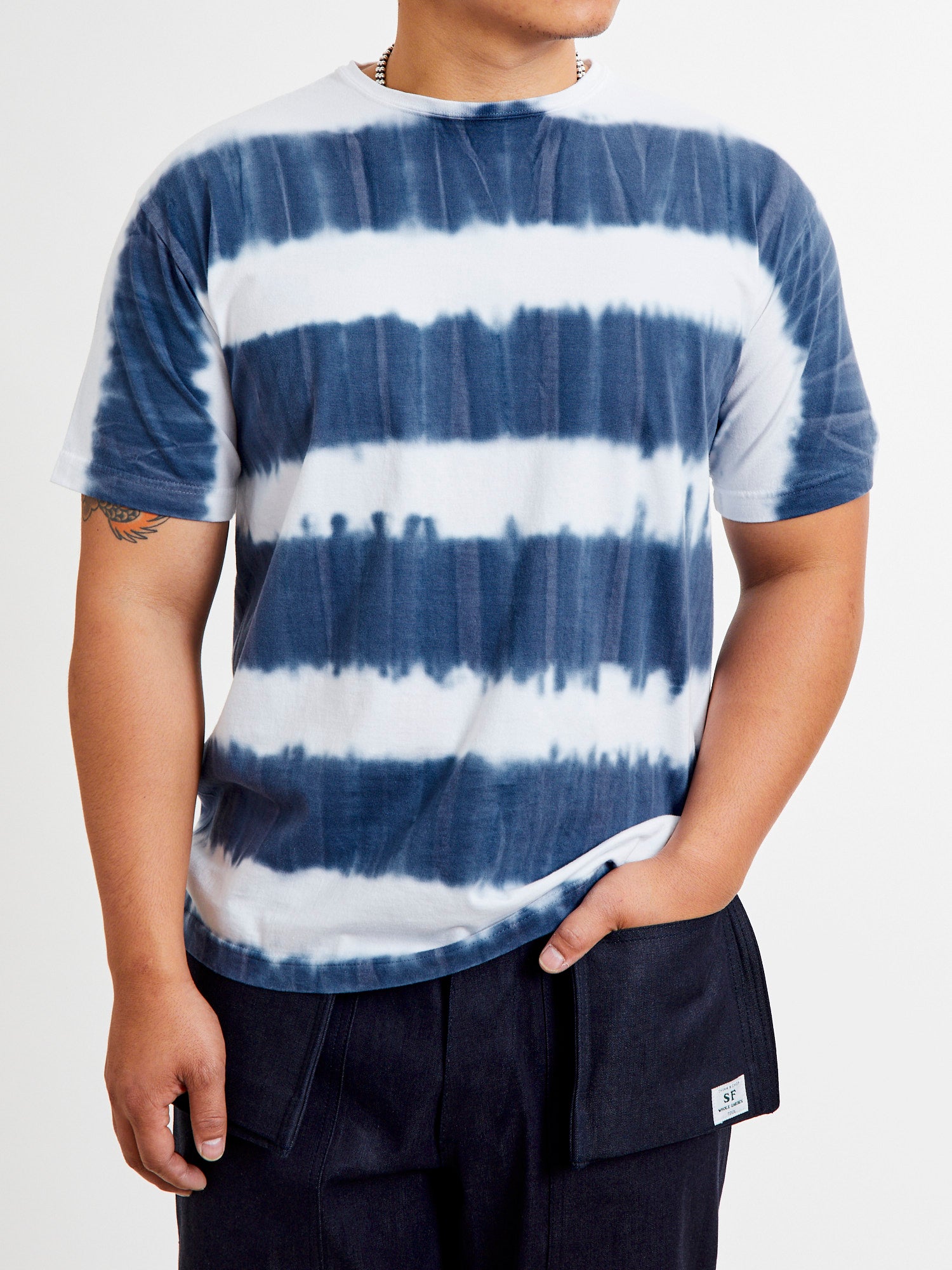 Stratum Tie-Dye Border T-Shirt in Navy – Blue Owl Workshop
