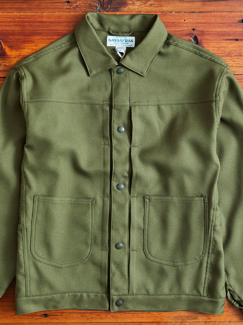 Poly Twill Gardeners Jacket in Olive
