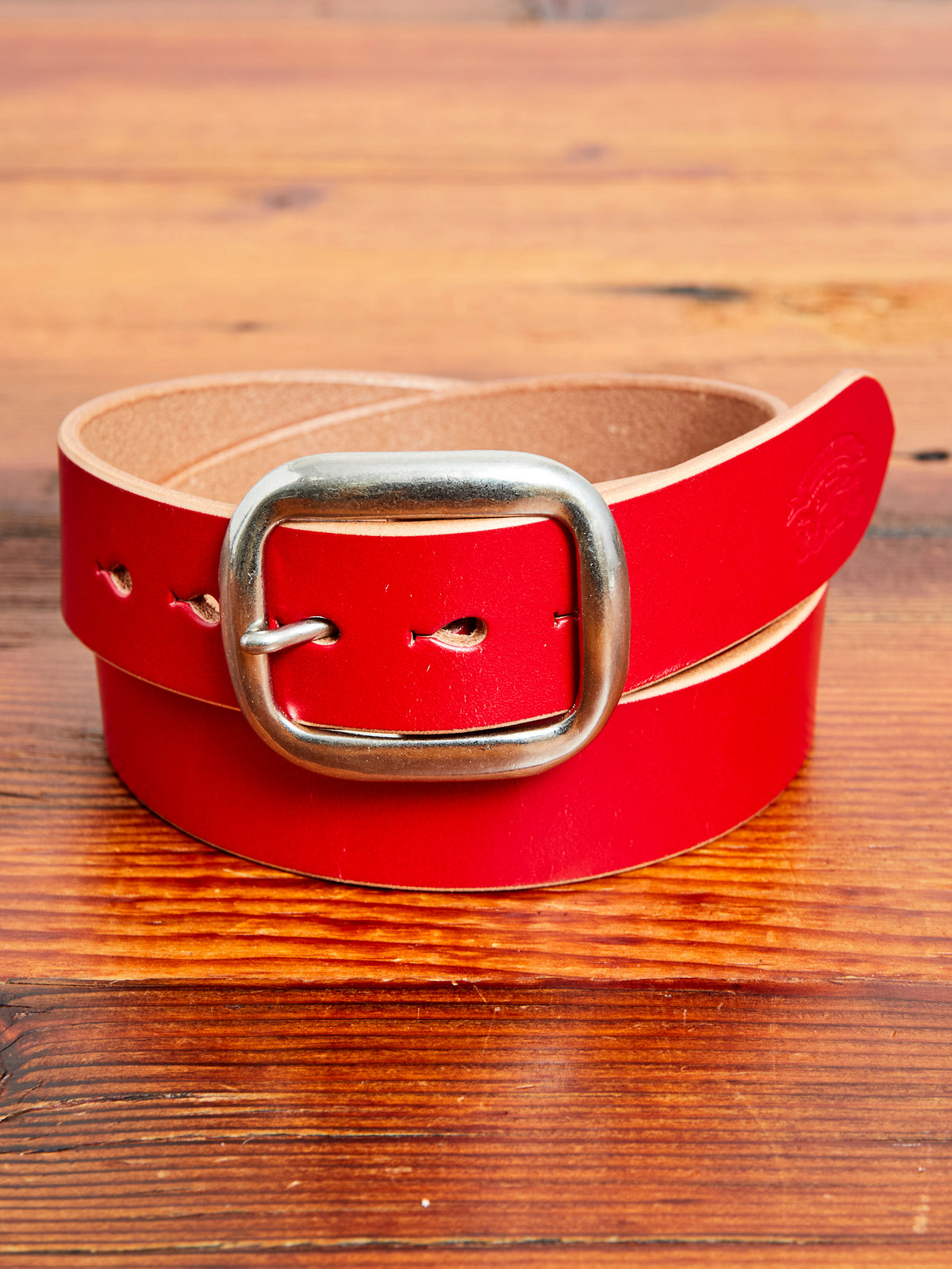 B-87 Leather Belt in Red – Blue Owl Workshop