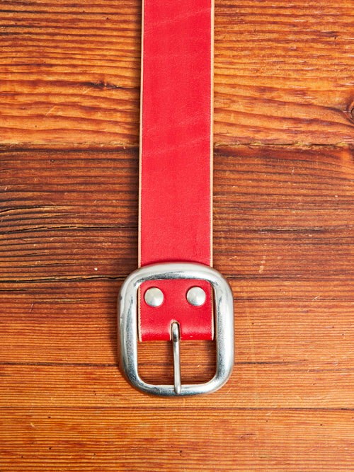 B-87 Leather Belt in Red
