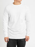 Long Sleeve Pocket T-Shirt in White