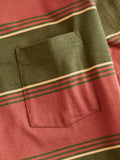 Long Sleeve Stripe Pocket T-Shirt in Olive