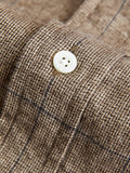 Shaggy Check Button-Down Shirt in Brown