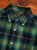 Shaggy Check Button-Down Shirt in Green