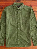 Twill Flannel Button-Down Shirt in Olive
