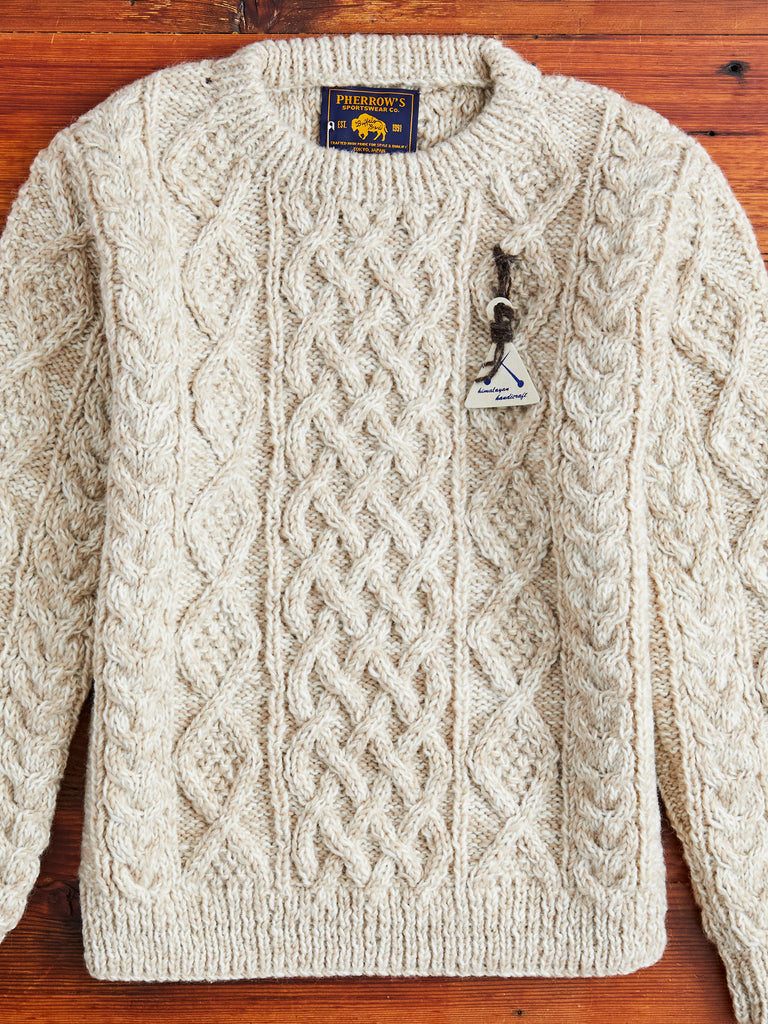 Low Gauge Cable Knit Sweater in Natural