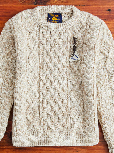 Low Gauge Cable Knit Sweater in Natural