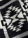 Cowichan Knit Cardigan Sweater in Black