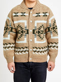 Cowichan Handknit Cardigan Sweater in Beige