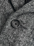Wool Tailored Jacket in Black Herringbone