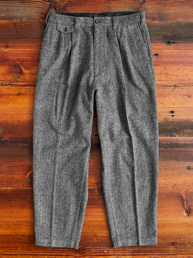 Wool Suit Trousers in Black Herringbone Blue Owl Workshop Wool Suit Trousers in Black Herringbone Blue Owl Workshop