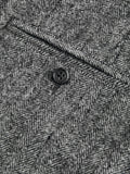 Wool Suit Trousers in Black Herringbone