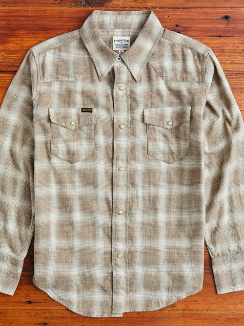 Ombre Check Western Shirt in Brown