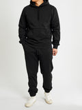Heavyweight Fleece Relaxed Pullover Hoodie in Black