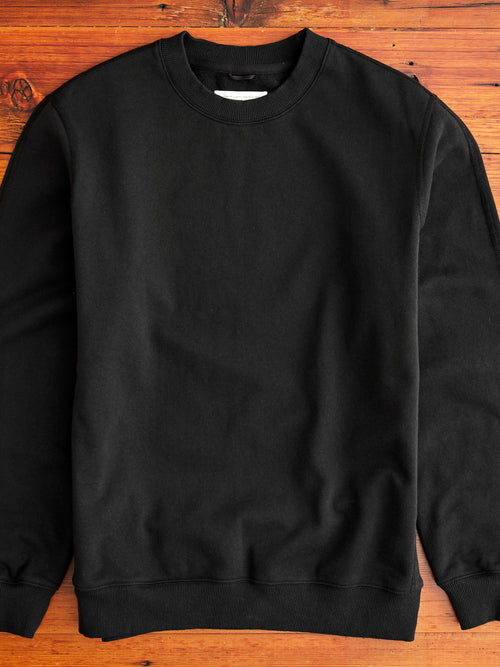 Heavyweight Fleece Relaxed Crewneck in Black