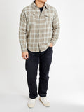 Ombre Check Western Shirt in Brown