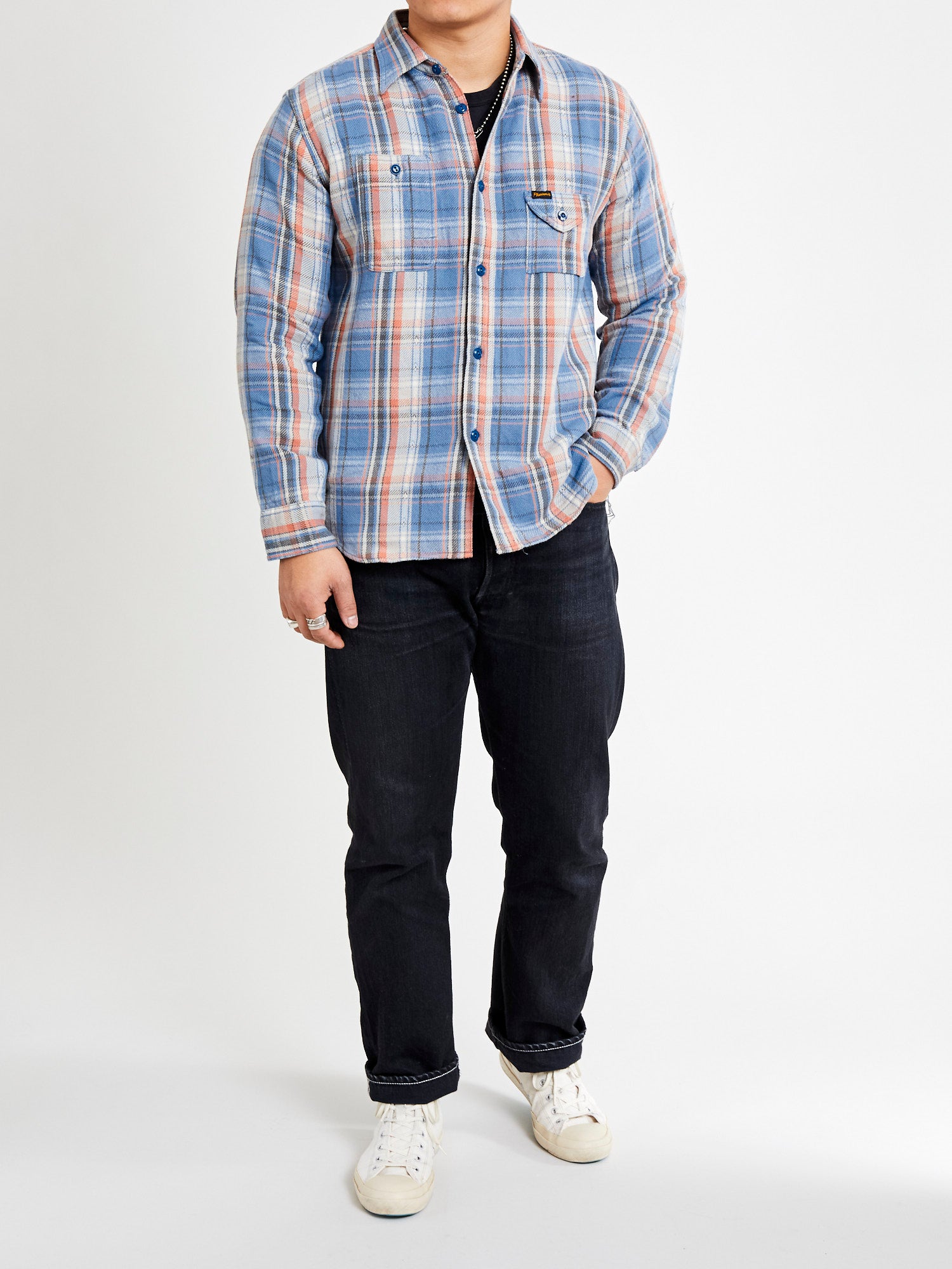 750WS Heavy Flannel Shirt in Blue – Blue Owl Workshop
