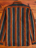 SIN23-02W Rope Dyed Flannel Shirt in Indigo/Orange