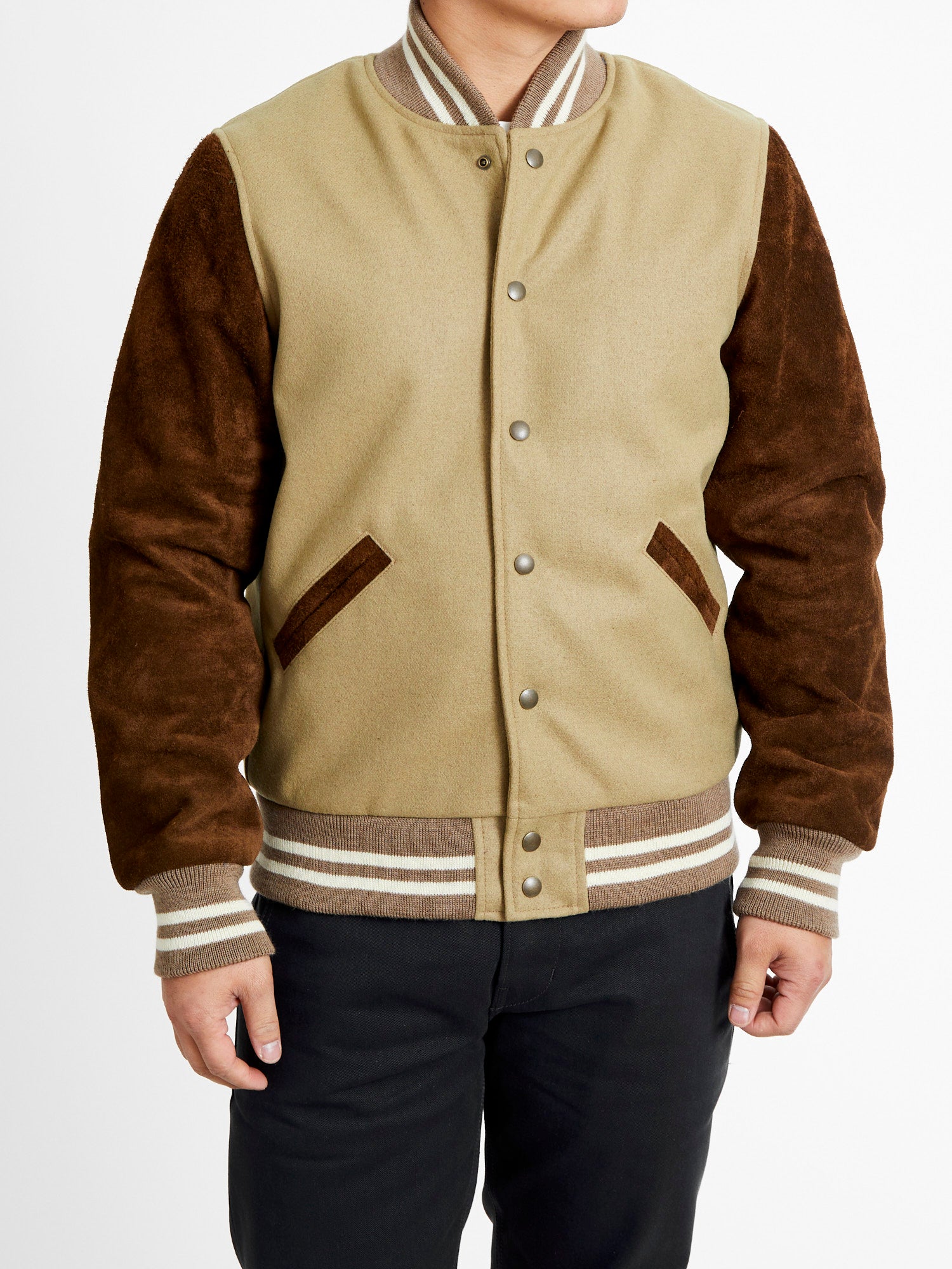 Ivy Varsity Jacket in Camel Roughout – Blue Owl Workshop