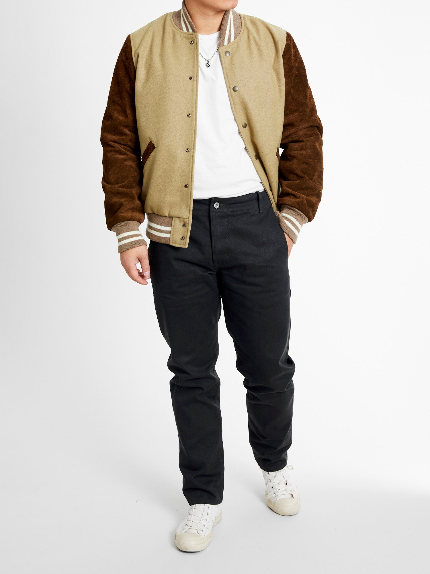 Ivy Varsity Jacket in Camel Roughout – Blue Owl Workshop