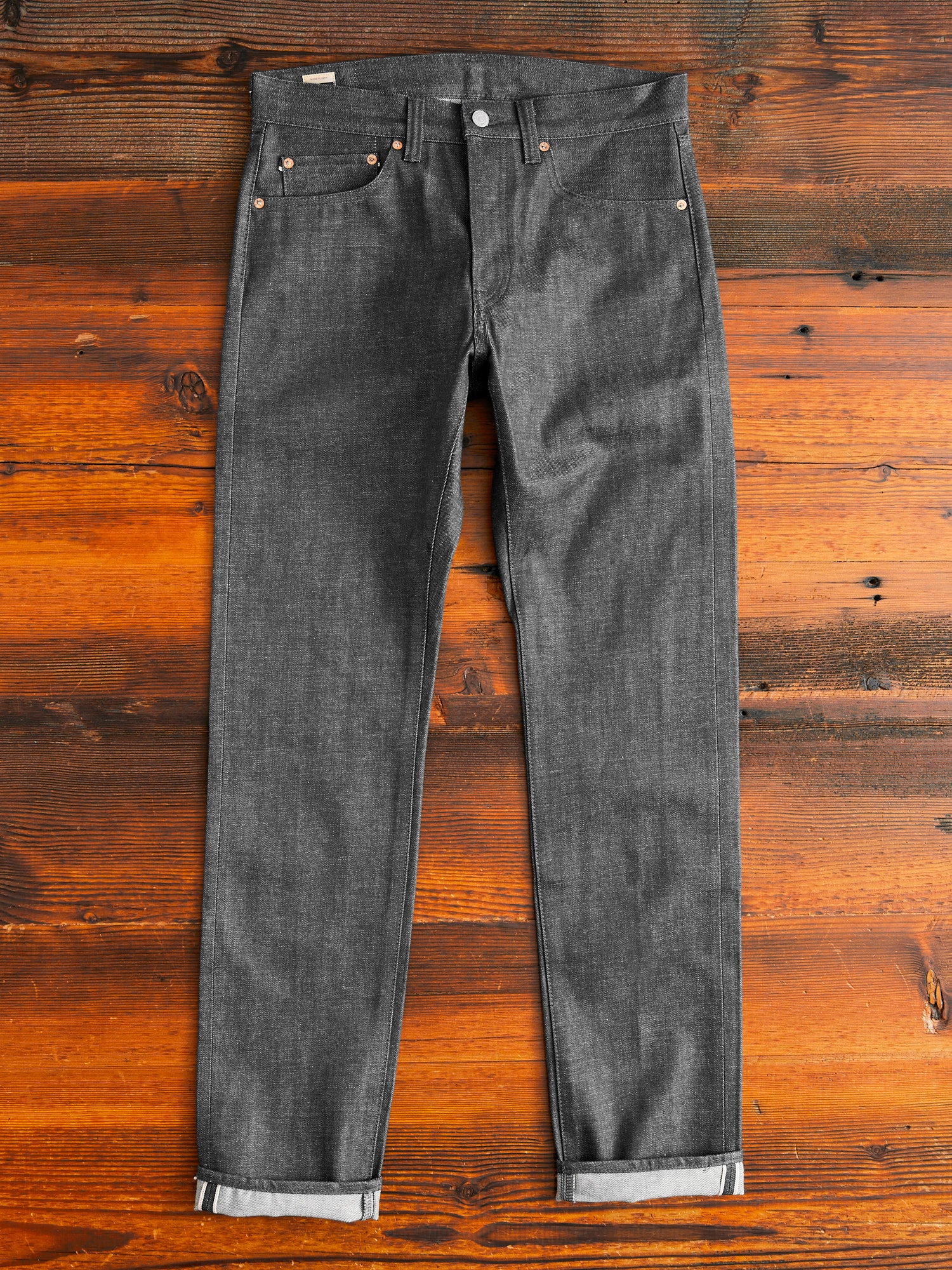 0605-70G 14oz Grey Selvedge Denim - Natural Tapered Fit – Blue Owl