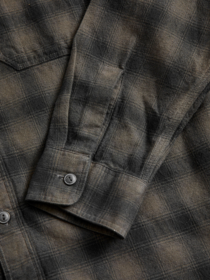 Cameron Canvas Workshirt in Black/Grey