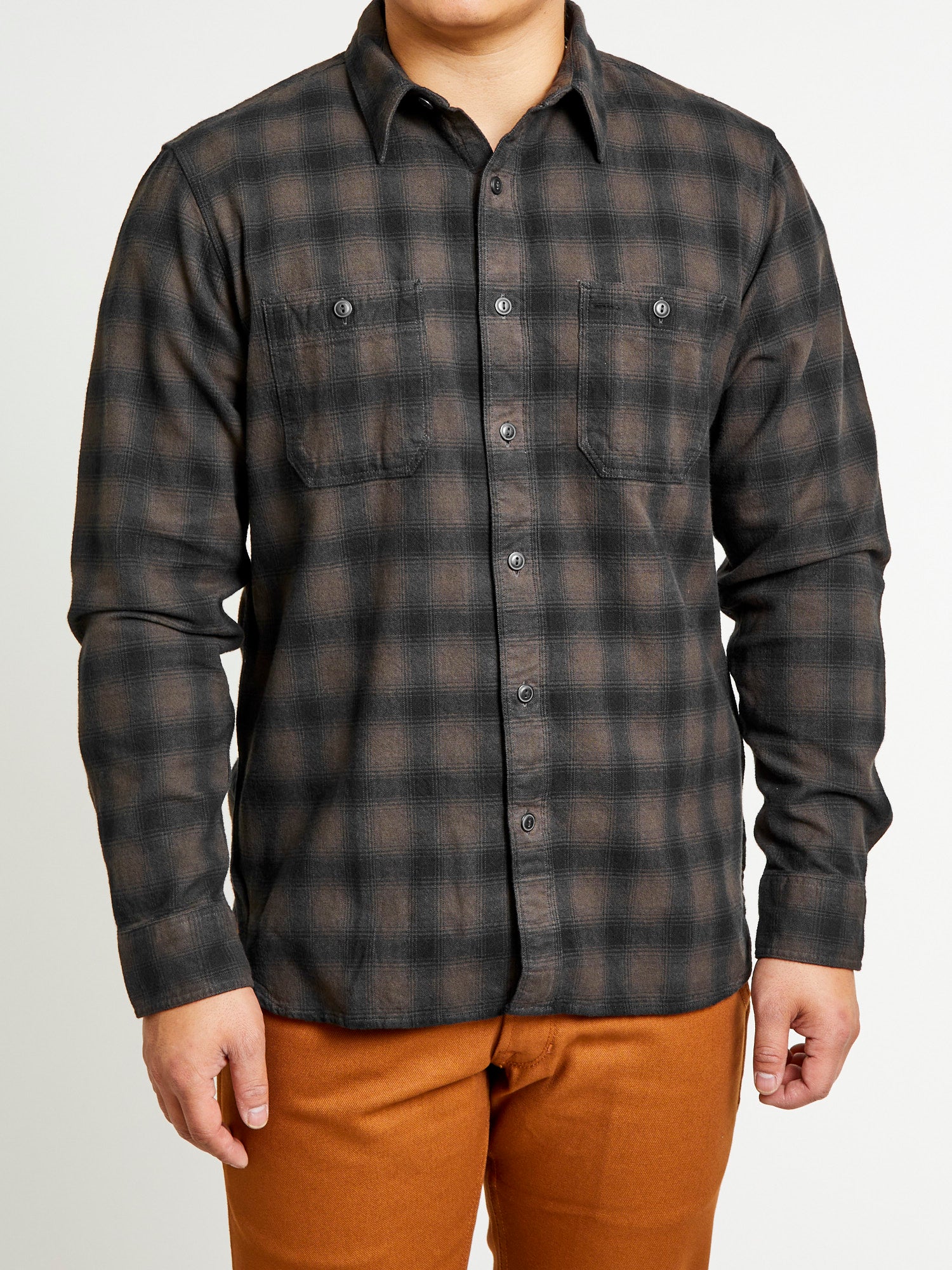 Cameron Canvas Workshirt in Black/Grey – Blue Owl Workshop