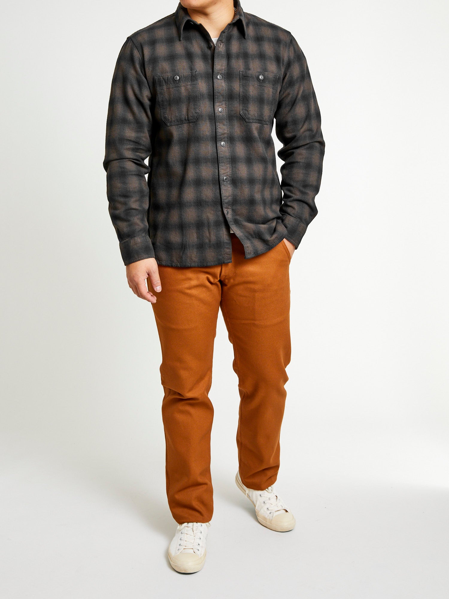 Cameron Canvas Workshirt in Black/Grey – Blue Owl Workshop