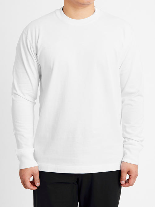 Midweight Jersey Long Sleeve T-Shirt in White