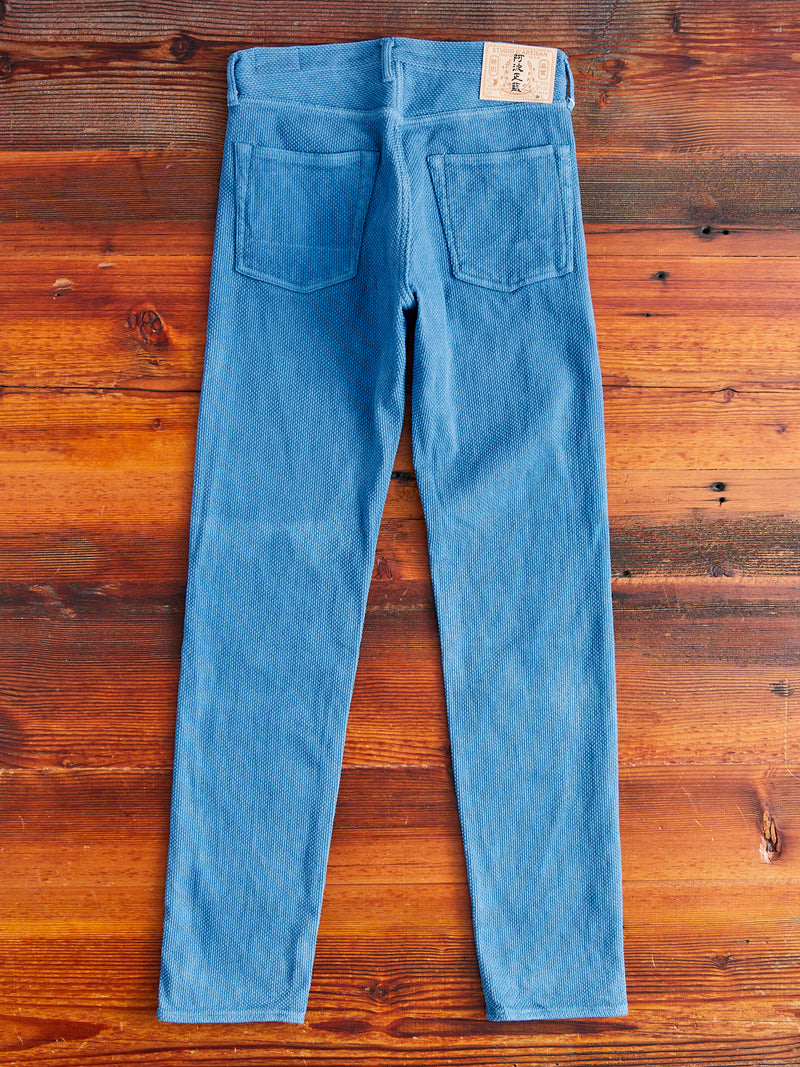 "Awa-Ai" Asagi Indigo Sashiko Pants - Regular Tapered Fit
