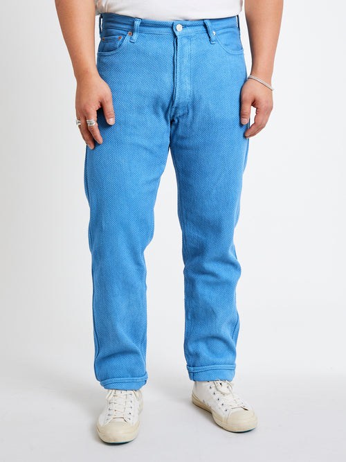 "Awa-Ai" Asagi Indigo Sashiko Pants - Regular Tapered Fit